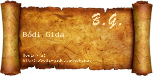 Bódi Gida névjegykártya